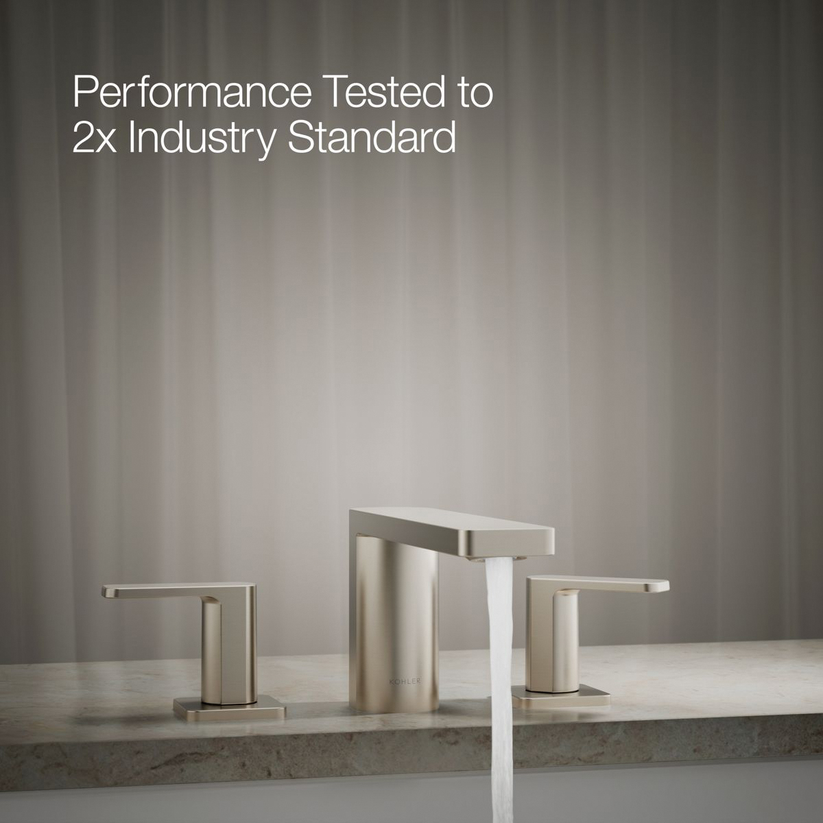 Kohler® Parallel® K-27121-4-BN Bathroom Sink Faucet, 2-Handle, Deck, Vibrant® Brushed Nickel