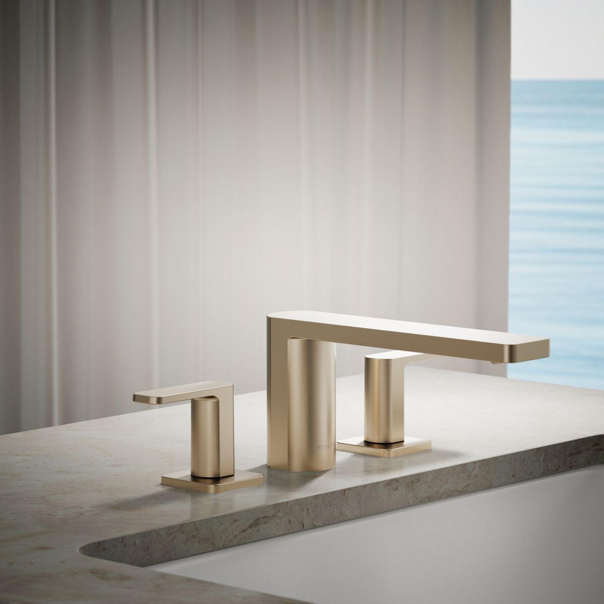 Kohler® Parallel® K-27121-4-BV Bathroom Sink Faucet, 2-Handle, Deck, Vibrant® Brushed Bronze thumbnail 3