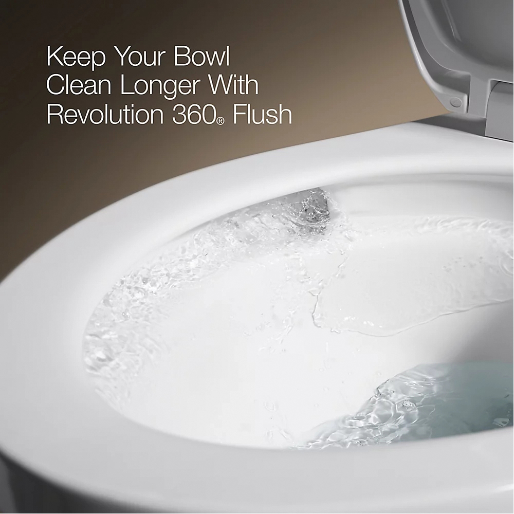 Kohler® Cimarron® K-31589-0 Toilet Bowl, Round, 1.28 gpf Flush Rate, 12 in Rough-In, Floor Mounting, Vitreous China thumbnail 3