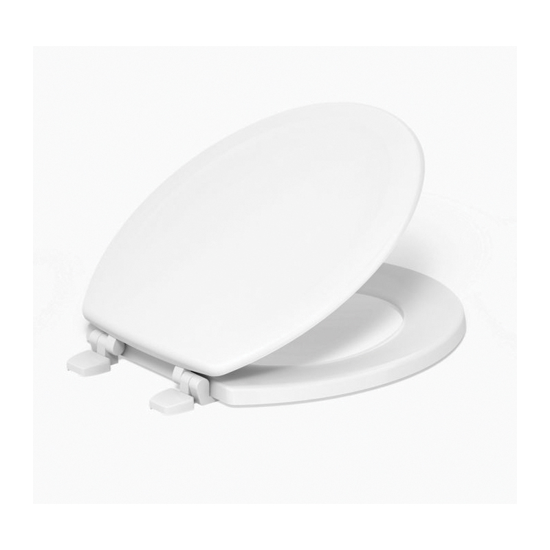 Kohler® Stonewood® K-4648-0 Toilet Seat, Round, Wood, White, 16-5/8 in L x 14-3/16 in W x 1-1/16 in H
