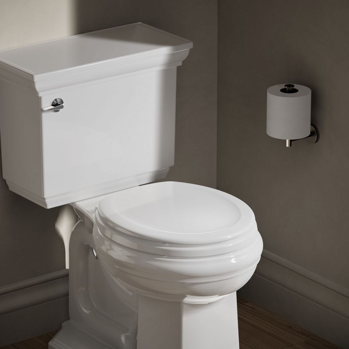 Kohler® Stonewood® K-4648-0 Toilet Seat, Round, Wood, White, 16-5/8 in L x 14-3/16 in W x 1-1/16 in H thumbnail 2