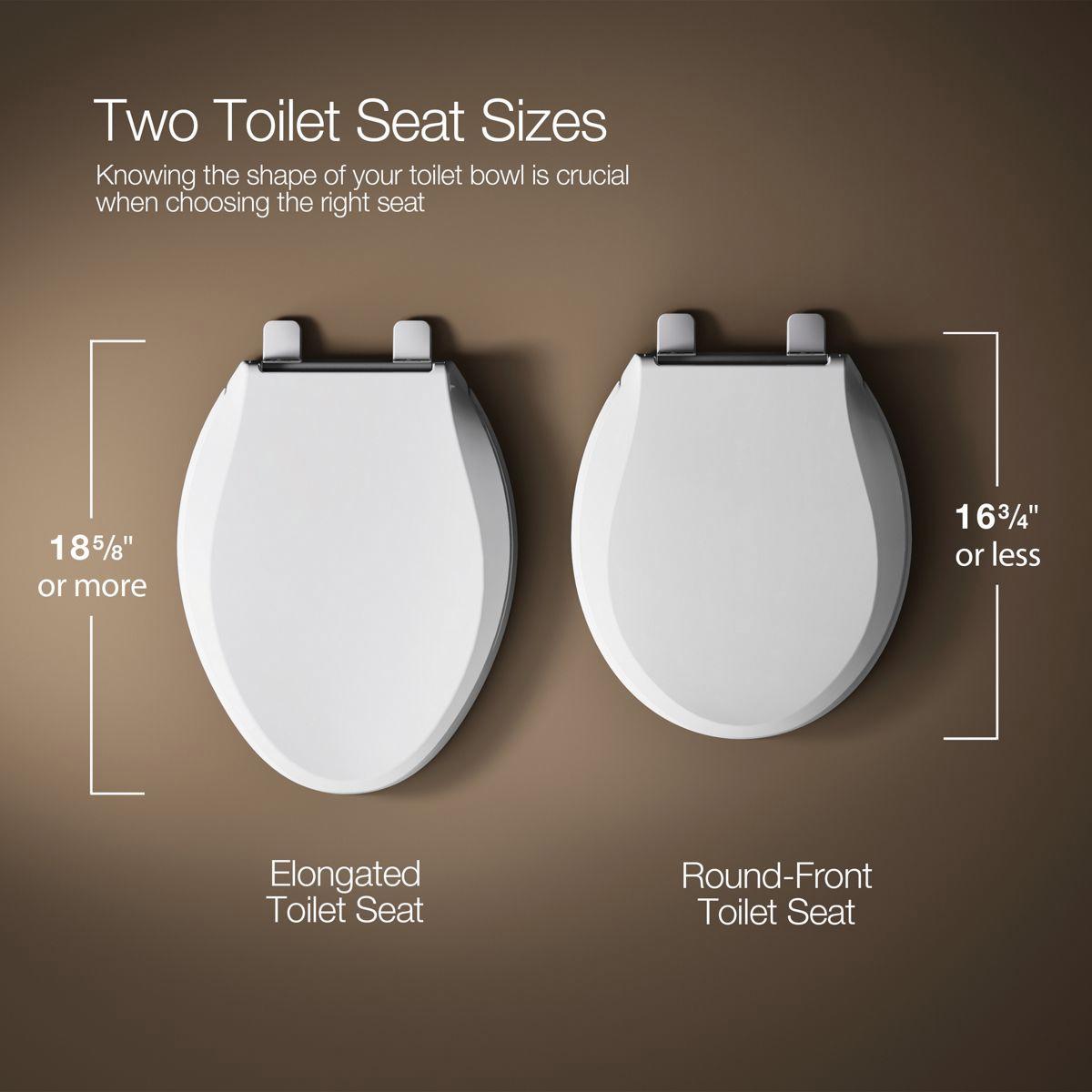 Kohler® Cachet® K-7315-96 Toilet Seat, Elongated, Plastic, Biscuit, 18-1/16 in L x 14-3/16 in W x 1-1/8 in H thumbnail 3
