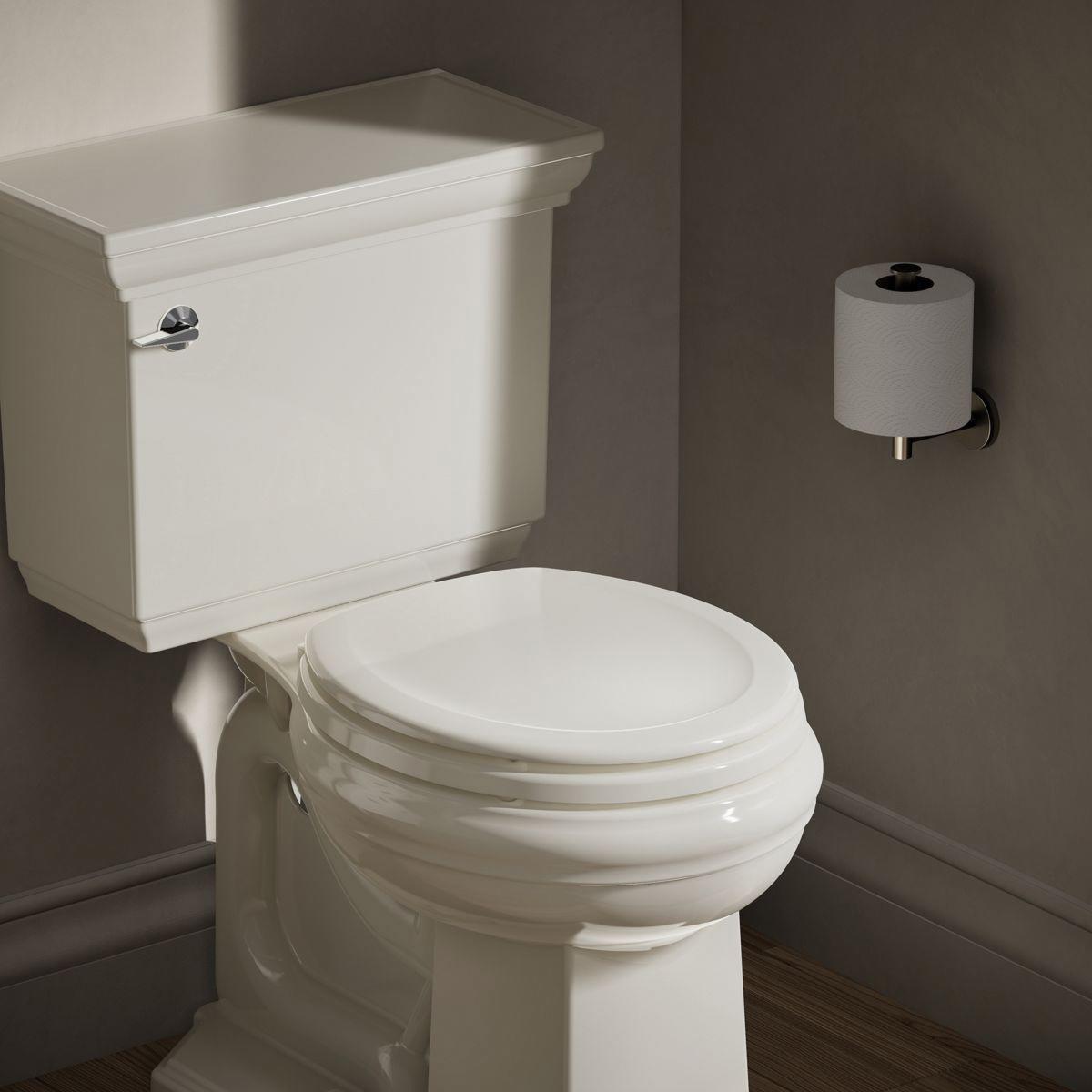Kohler® Stonewood® K-4648-96 Toilet Seat, Round, Wood, Biscuit, 16-5/8 in L x 14-3/16 in W x 1-1/16 in H thumbnail 3