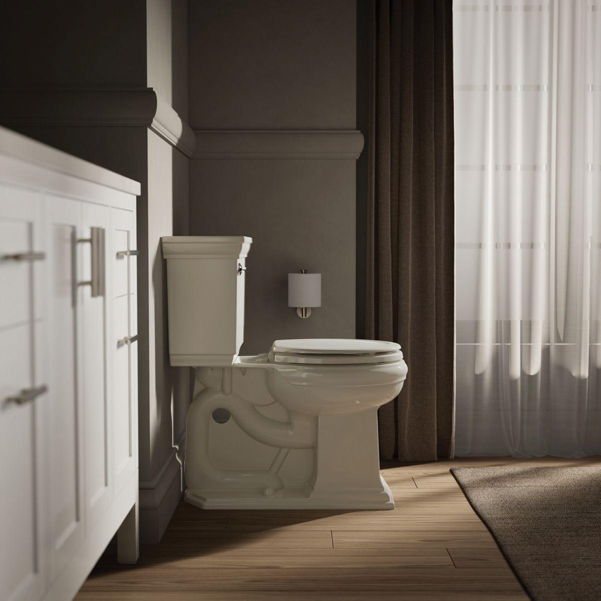 Kohler® Stonewood® K-4648-96 Toilet Seat, Round, Wood, Biscuit, 16-5/8 in L x 14-3/16 in W x 1-1/16 in H thumbnail 2