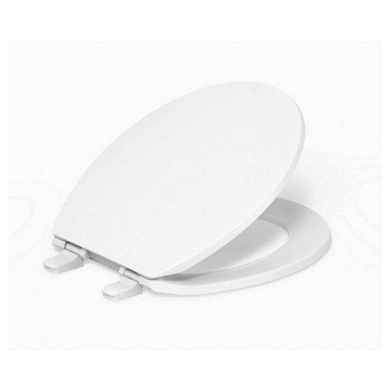 Kohler® Brevia™ K-4775-0 Toilet Seat, Round, Plastic, White, 16-5/8 in L x 14-3/16 in W x 7/8 in H thumbnail 2