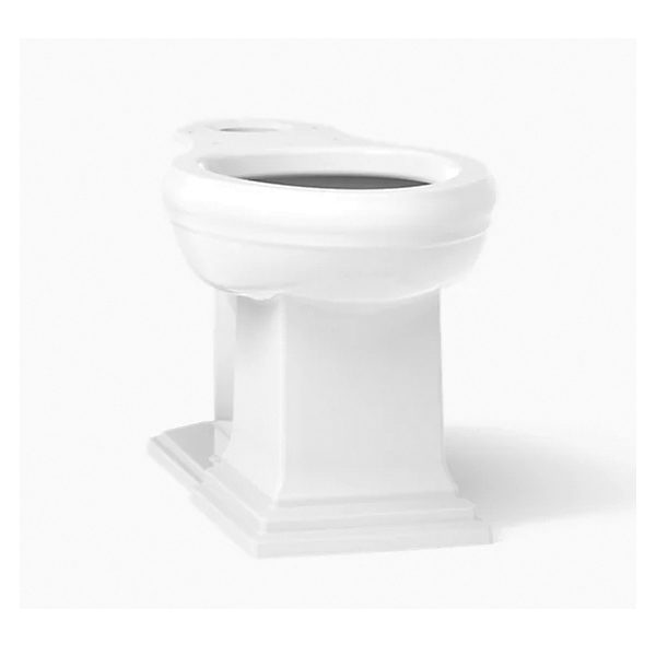 Kohler® Memoirs® K-5626-0 Toilet Bowl With Concealed Trapway, Elongated, 1.28 gpf Flush Rate, 12 in Rough-In, White thumbnail 2