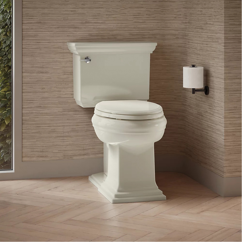 Kohler® Memoirs® K-5626-96 Toilet Bowl With Concealed Trapway, Elongated, 1.28 gpf Flush Rate, 12 in Rough-In, Biscuit thumbnail 3