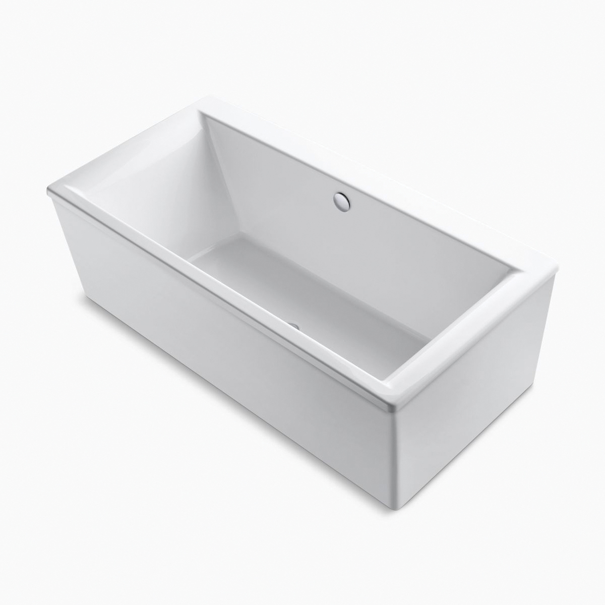 Kohler® Stargaze® K-6366-0 Bathtub, Soaking Bath Therapy, Rectangular, 72 in L, 36 in W, Center Drain Location, White