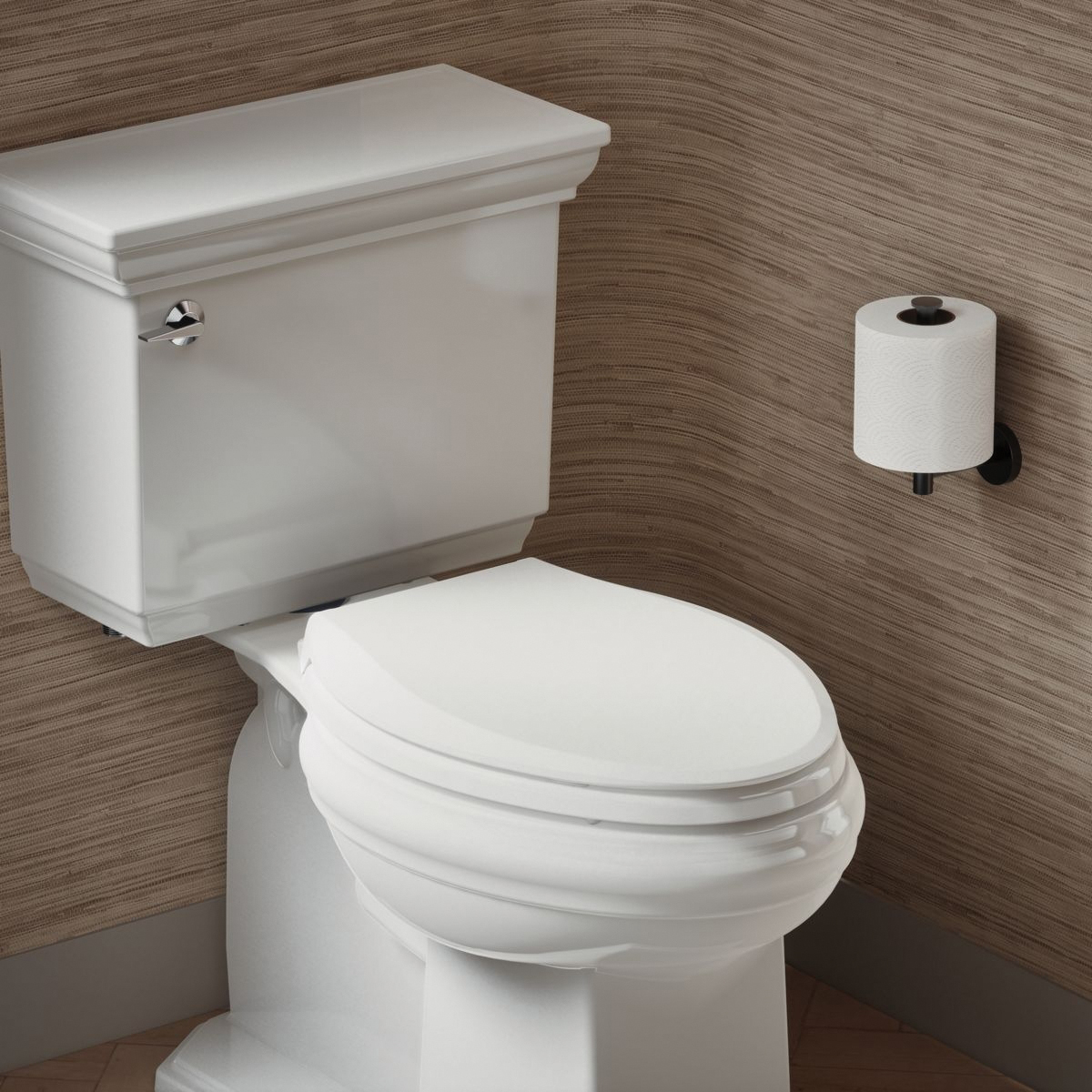 Kohler® Cachet® K-7315-0 Toilet Seat, Elongated, Plastic, White, 18-1/16 in L x 14-3/16 in W x 1-1/8 in H thumbnail 4