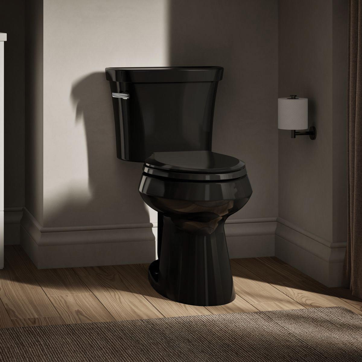 Kohler® Highline® K-80020-7 Toilet Bowl With Concealed Trapway, Elongated, 1.28 gpf Flush Rate, 12 in Rough-In, Black thumbnail 3