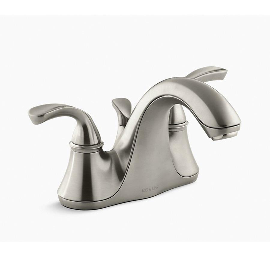 Kohler FortΘ® K-10270-4-BN 2 Sculptured Acrylic Handle Centerset Lavatory Faucet With Drain, 1.5 gpm, Vibrant Brushed Nickel