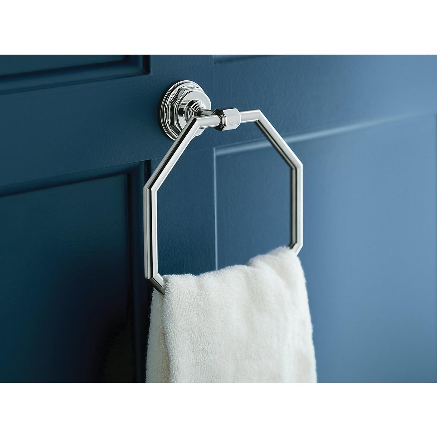 Kohler® Pinstripe® K-13112-SN Towel Ring, 8-3/8 in OAH, 2-11/16 in OAW, Metal