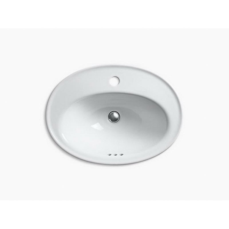 Kohler® Serif® K-2075-1-0 Drop-In Bathroom Sink, Oval, 1-Hole, Vitreous China, White