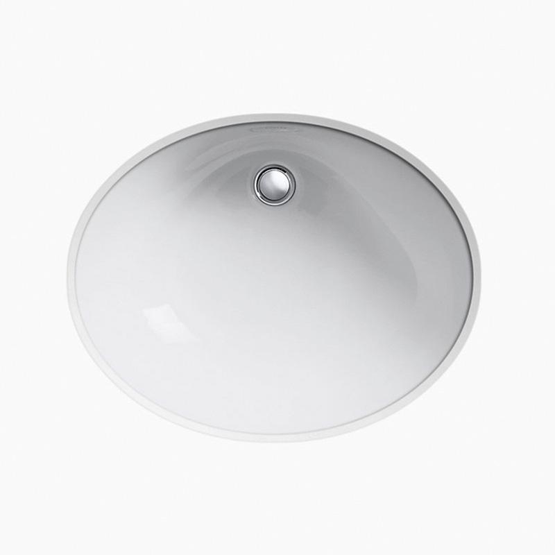 Kohler® Caxton® K-2211-G-0 Bathroom Sink, Oval, Vitreous China, White
