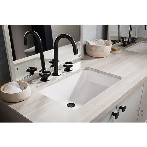 Kohler® Ladena® K-2214-7 Bathroom Sink, Rectangular, Vitreous China, Black