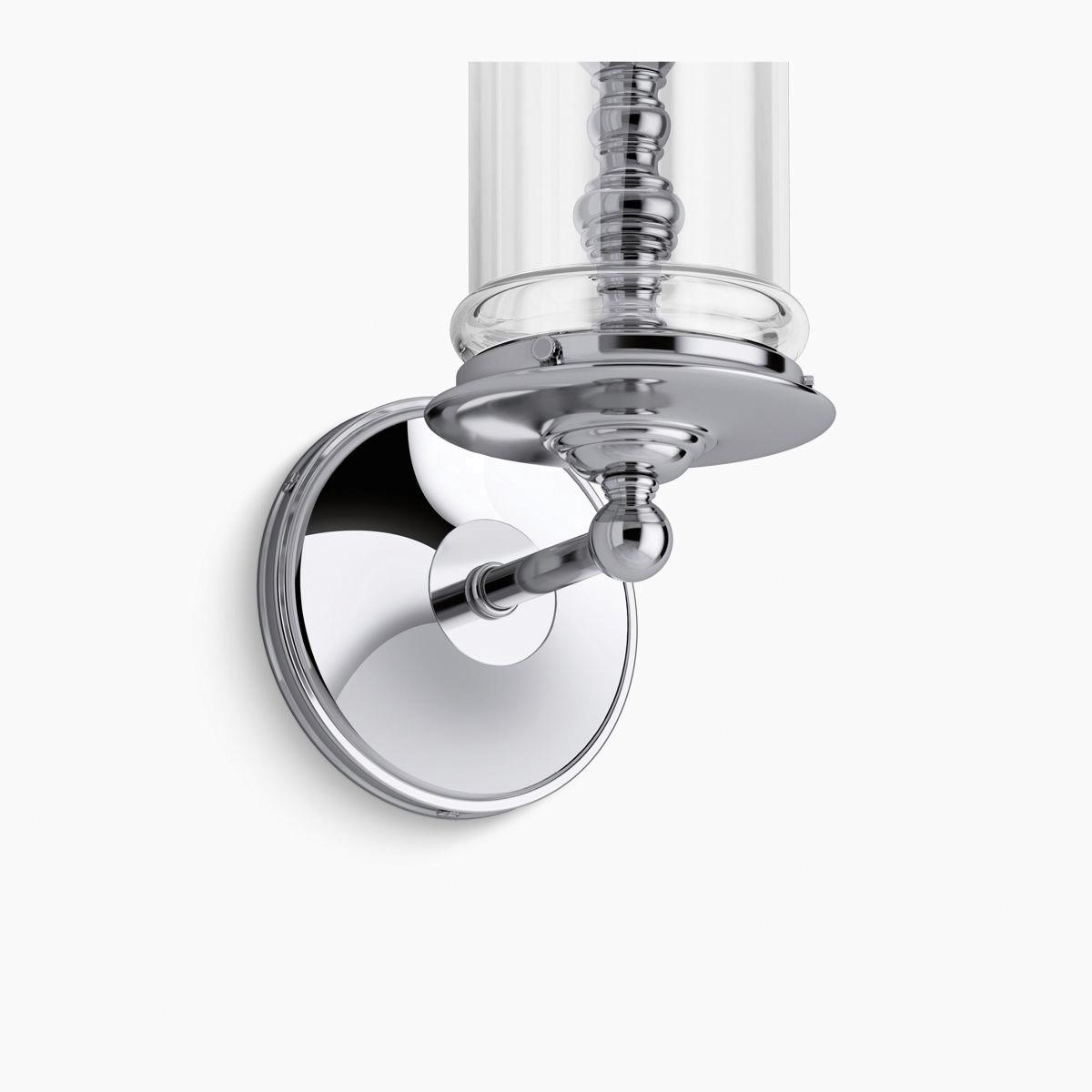 Kohler® Damask® K-22545-SC01-CPL Sconce, 60 W Fixture, 120 V, 1-Bulb, 450 Lumens, 3000 K, Brass Fixture