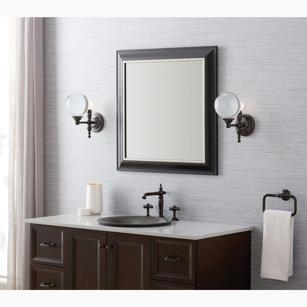 Kohler® Damask® K-22546-SC01-BZL Lacemaker Sconce, 60 W Fixture, 120 V, 1-Bulb, 450 Lumens, 2300 K, Brass Fixture