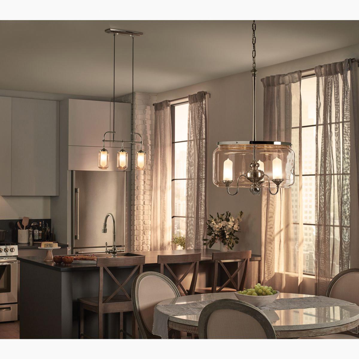 Kohler® Artifacts® K-22656-CH03-CPL Chandelier, 120 W Fixture, 120 V, 3-Bulb, 1200 Lumens, 3000 K, Frosted Lens thumbnail 4
