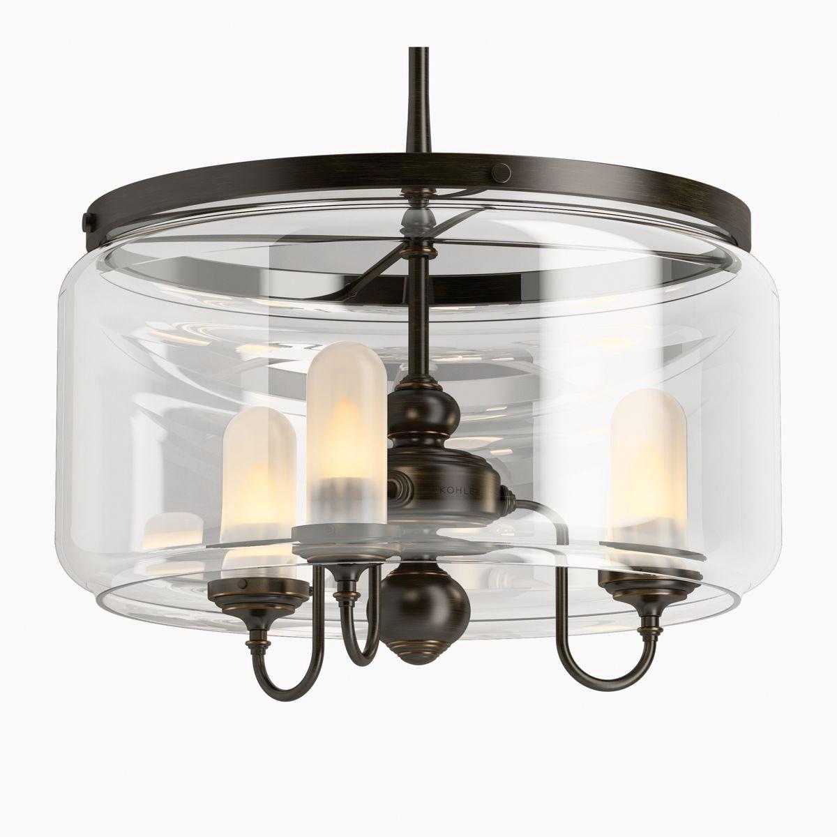 Kohler® Artifacts® K-22656-CH03-CPL Chandelier, 120 W Fixture, 120 V, 3-Bulb, 1200 Lumens, 3000 K, Frosted Lens thumbnail 2