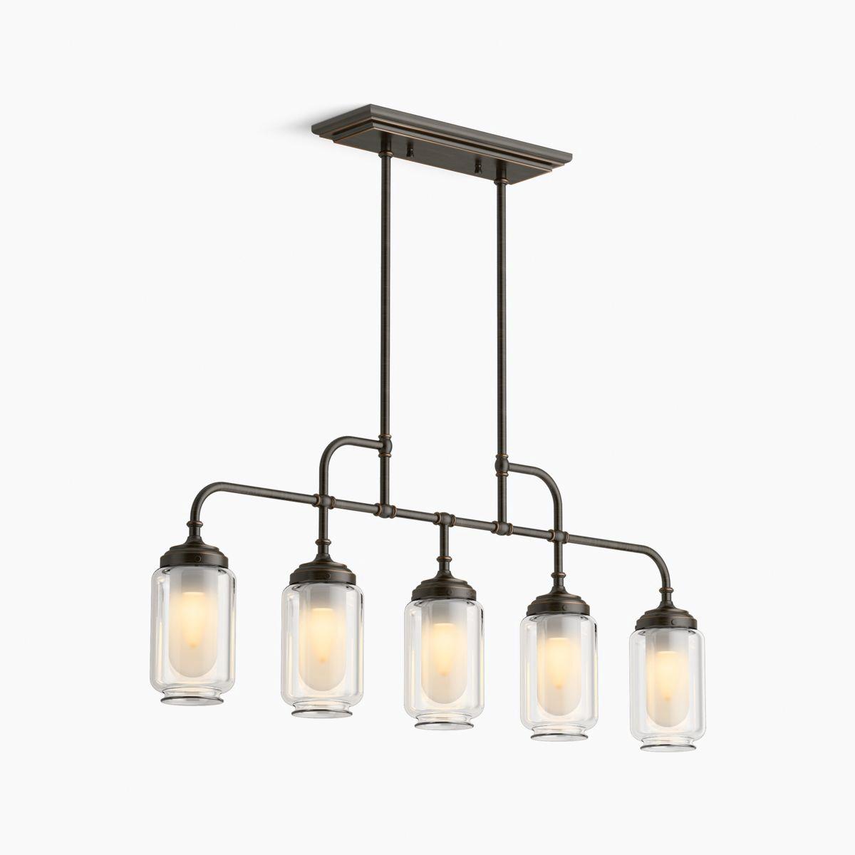 Kohler® Artifacts® K-22660-CH05-BZL Linear Chandelier, 200 W Fixture, 120 V, 5-Bulb, 2000 Lumens, 3000 K thumbnail 2