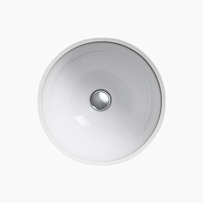 Kohler® Compass® K-2298-0 Bathroom Sink, Round, Vitreous China, White thumbnail 2