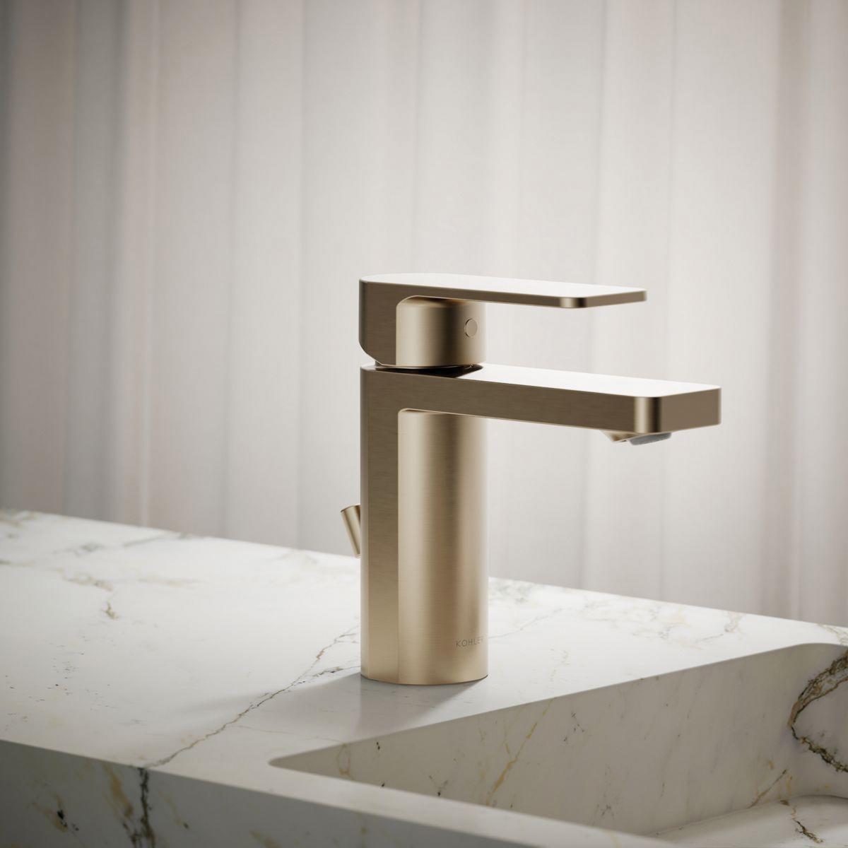 Kohler® Parallel® K-23472-4-BV Bathroom Sink Faucet, 1-Handle, Deck, Single-Handle, Pop-Up, Vibrant® Brushed Bronze thumbnail 2