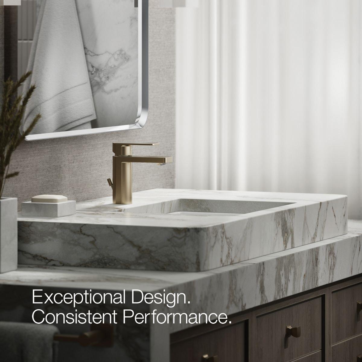 Kohler® Parallel® K-23472-4-BV Bathroom Sink Faucet, 1-Handle, Deck, Single-Handle, Pop-Up, Vibrant® Brushed Bronze