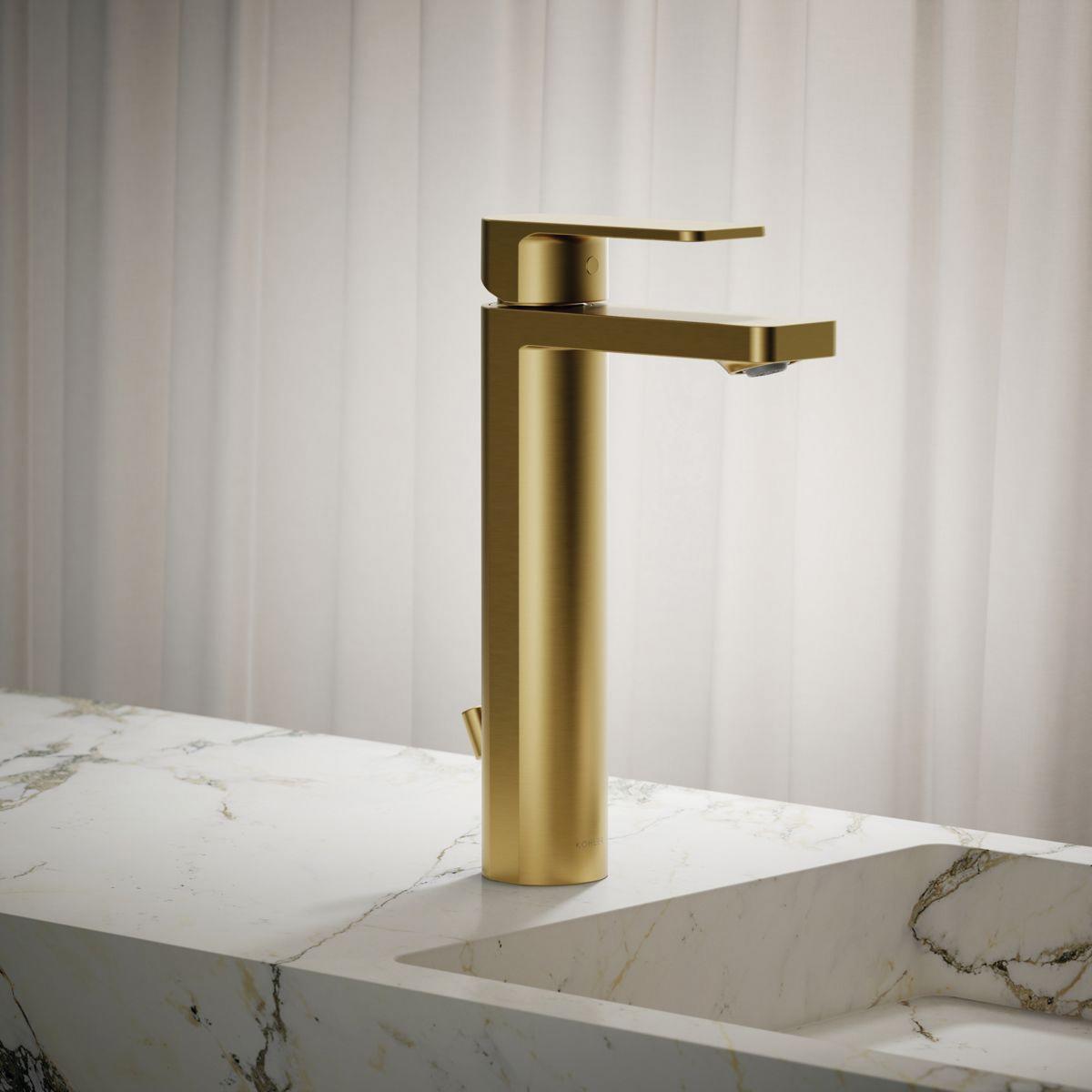 Kohler® Parallel® K-23475-4-2MB Bathroom Sink Faucet, 1-Handle, Deck, Single-Handle, Vibrant® Brushed Moderne Brass thumbnail 2