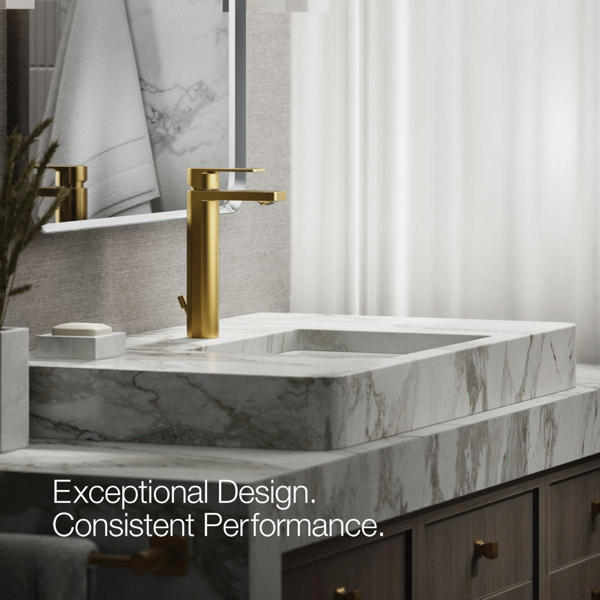 Kohler® Parallel® K-23475-4-2MB Bathroom Sink Faucet, 1-Handle, Deck, Single-Handle, Vibrant® Brushed Moderne Brass thumbnail 3