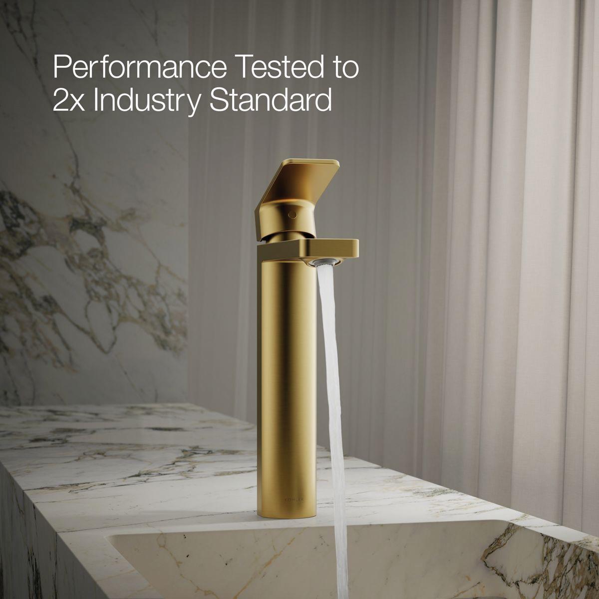 Kohler® Parallel® K-23475-4-2MB Bathroom Sink Faucet, 1-Handle, Deck, Single-Handle, Vibrant® Brushed Moderne Brass thumbnail 4