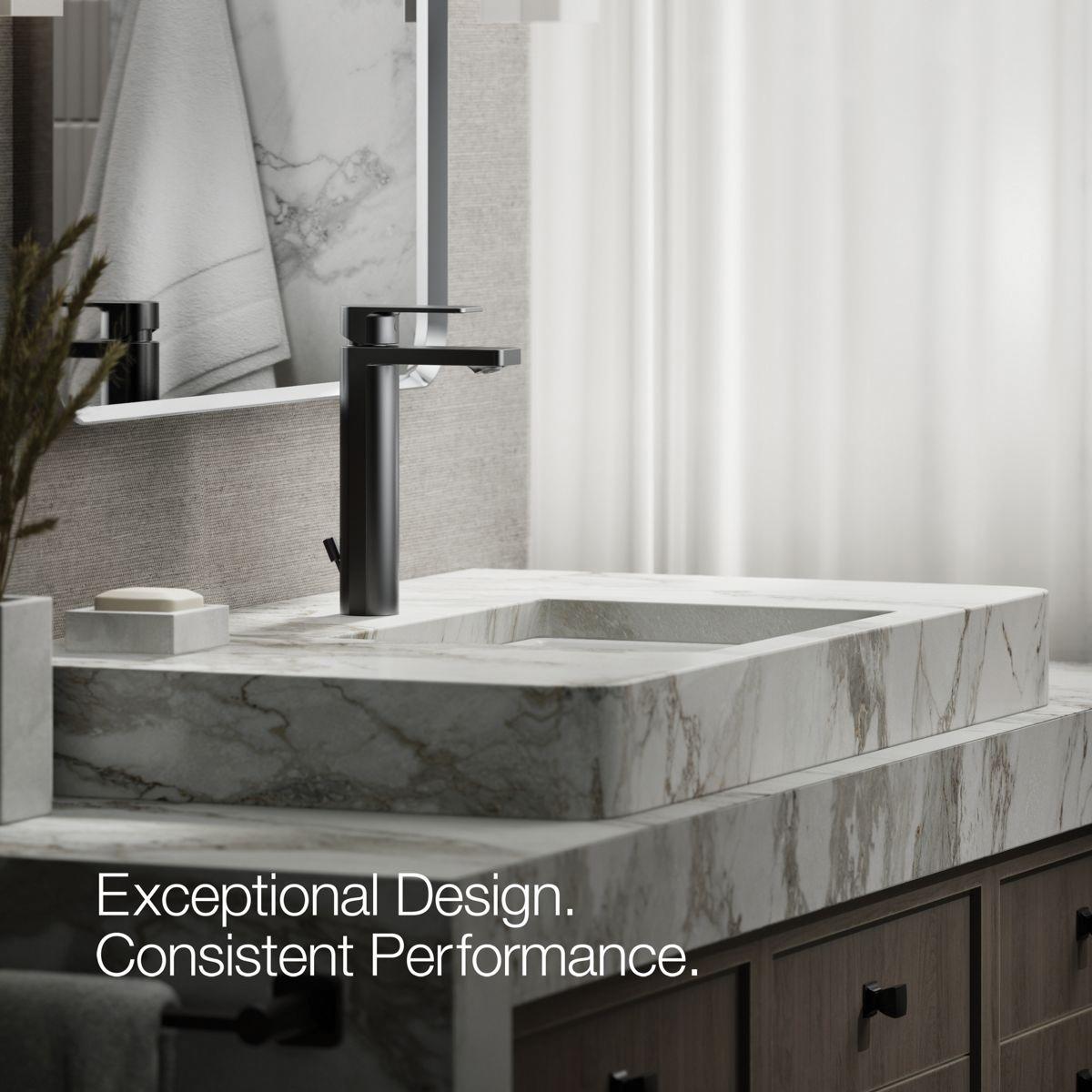 Kohler® Parallel® K-23475-4-BL Bathroom Sink Faucet, 1-Handle, Deck, Single-Handle, Matte Black