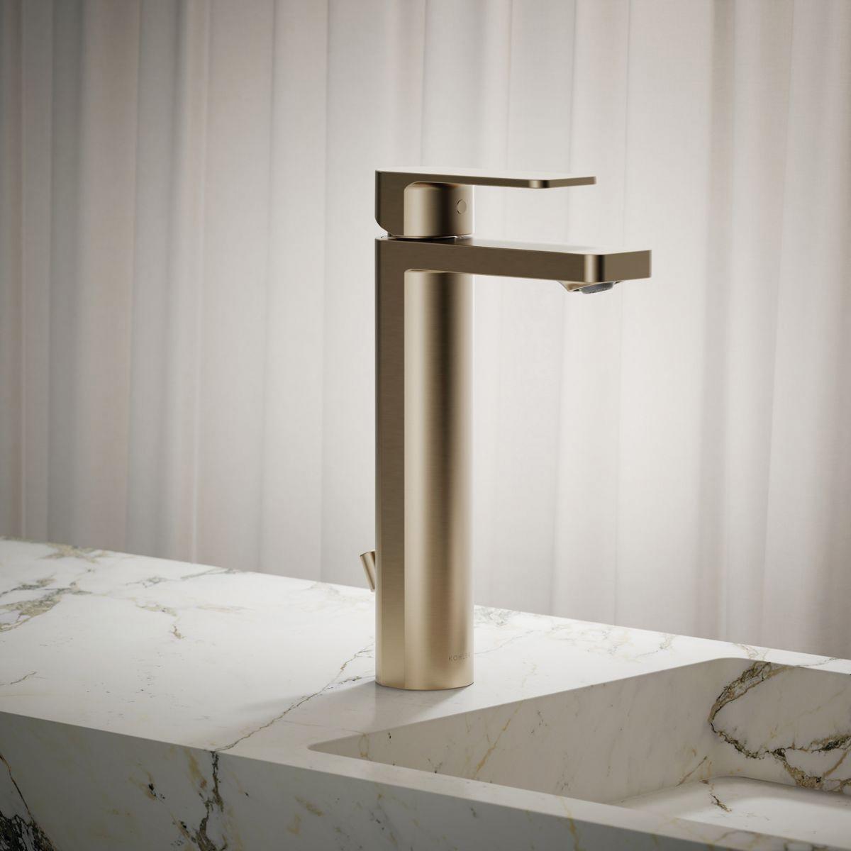 Kohler® Parallel® K-23475-4-BV Bathroom Sink Faucet, 1-Handle, Deck, Single-Handle, Vibrant® Brushed Bronze thumbnail 3