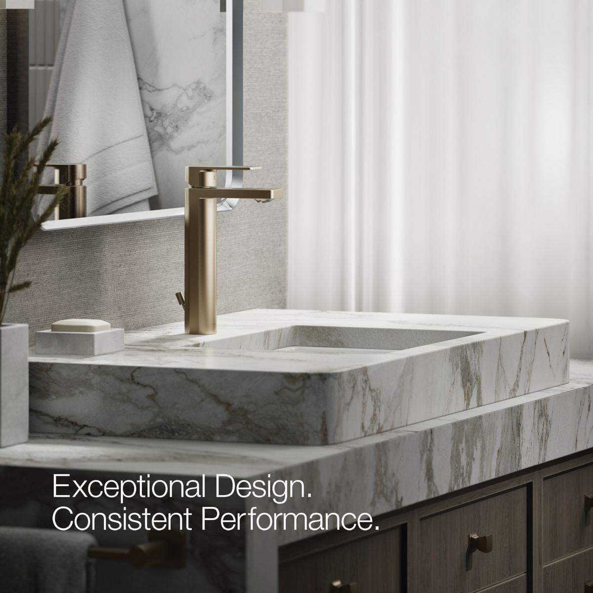 Kohler® Parallel® K-23475-4-BV Bathroom Sink Faucet, 1-Handle, Deck, Single-Handle, Vibrant® Brushed Bronze