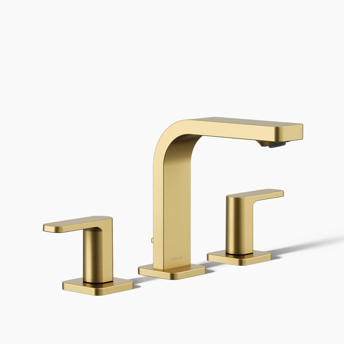 Kohler® Parallel® K-23484-4-2MB Bathroom Sink Faucet, 2-Handle, Deck, Widespread, Vibrant® Brushed Moderne Brass