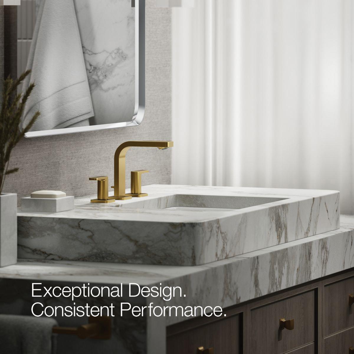 Kohler® Parallel® K-23484-4-2MB Bathroom Sink Faucet, 2-Handle, Deck, Widespread, Vibrant® Brushed Moderne Brass thumbnail 2