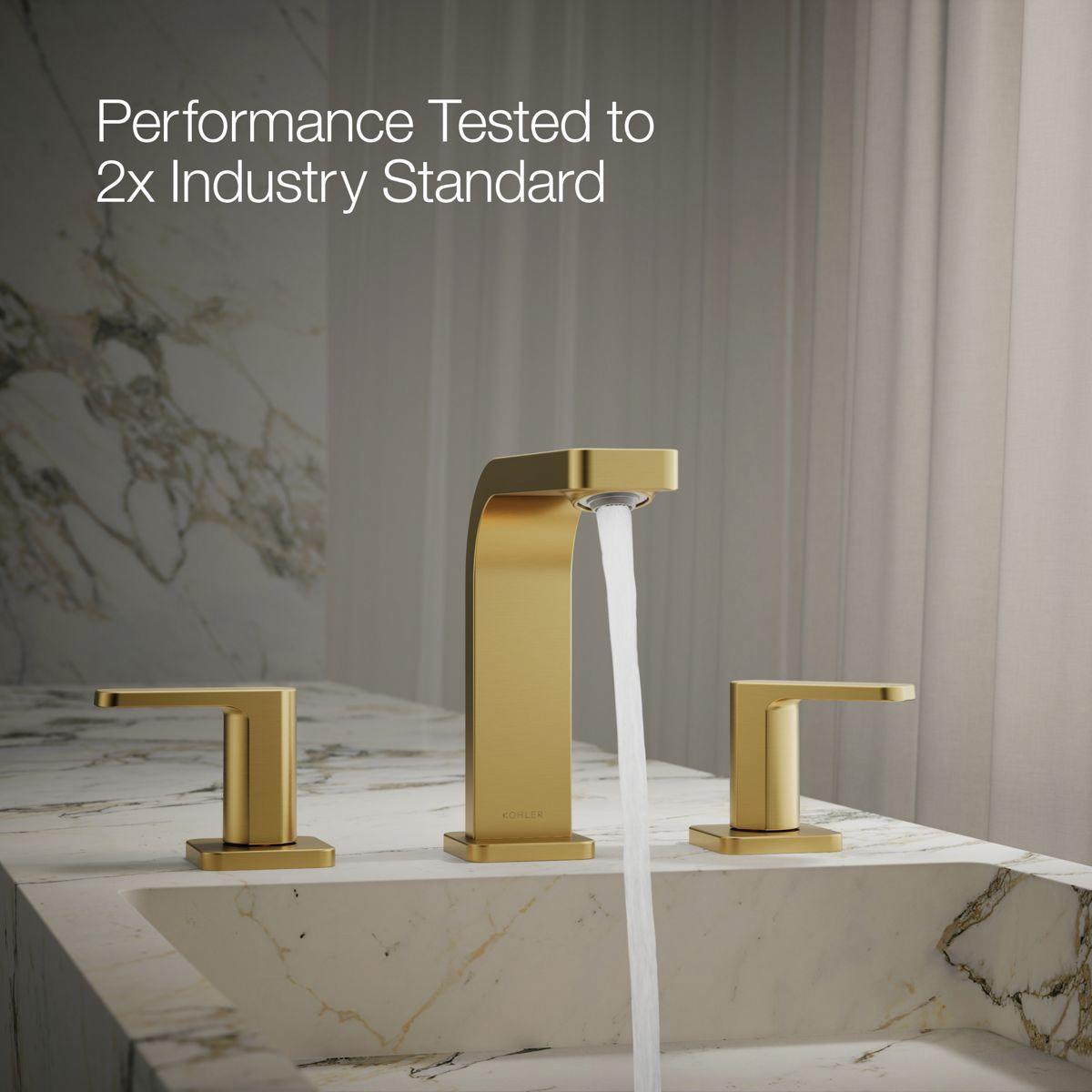 Kohler® Parallel® K-23484-4-2MB Bathroom Sink Faucet, 2-Handle, Deck, Widespread, Vibrant® Brushed Moderne Brass thumbnail 3