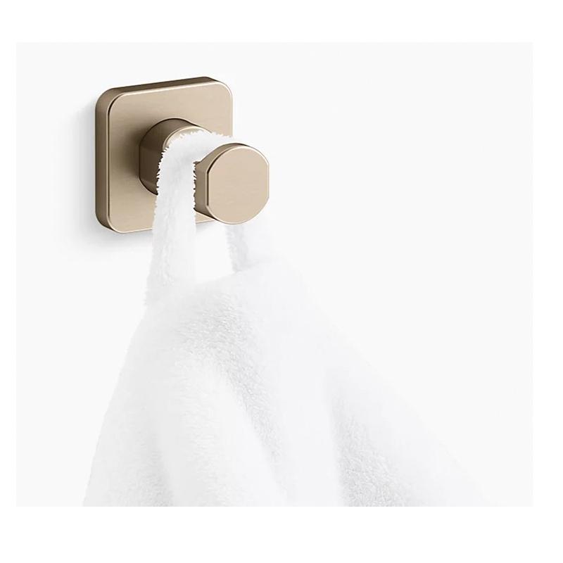 Kohler® Parallel® K-23529-BV Robe Hook, 2 in L, 2-3/16 in W, 2 in H, Stainless Steel/Zinc, Vibrant® Brushed Bronze