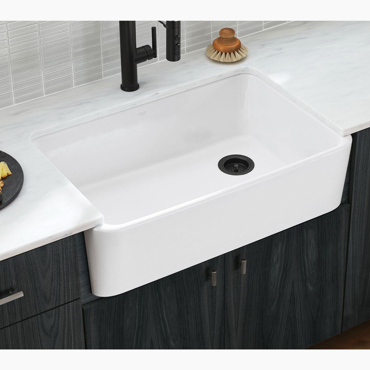 Kohler® Ironridge™ K-24268-NY Farmhouse Kitchen Sink, Iron, Dune, Domestic thumbnail 4