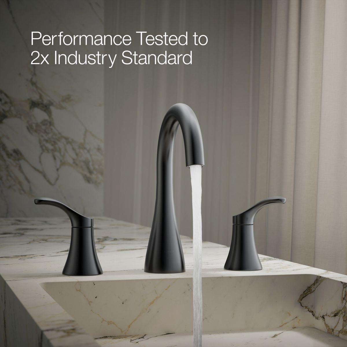 Kohler® Simplice® K-27390-4K-BL Bathroom Sink Faucet, 2-Handle, Deck, Widespread, Clicker, Matte Black thumbnail 4