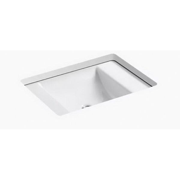 Kohler Ledges® K-2838 1-Basin Cast Iron Undermount Lavatory Sink, 22-1/2 inch x 16-1/8 inch, White