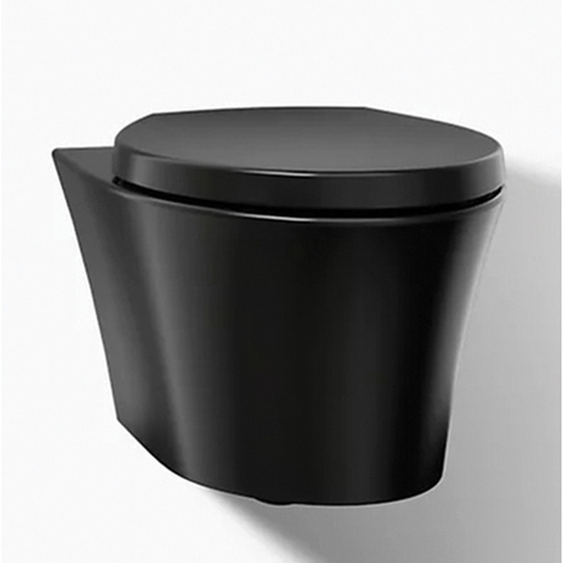 Kohler® Veil® K-31539-7 Wall-Hung Dual-Flush Compact Toilet, Elongated Bowl, 8-1/4 in H Rim, 8-13/16 in Rough-In, Black thumbnail 3
