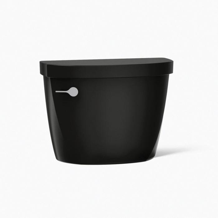 Kohler® Cimarron® K-31615-7 Toilet Tank, 1.28 gpf Flush Rate, Left Hand Trip Lever, Vitreous China, Black thumbnail 3