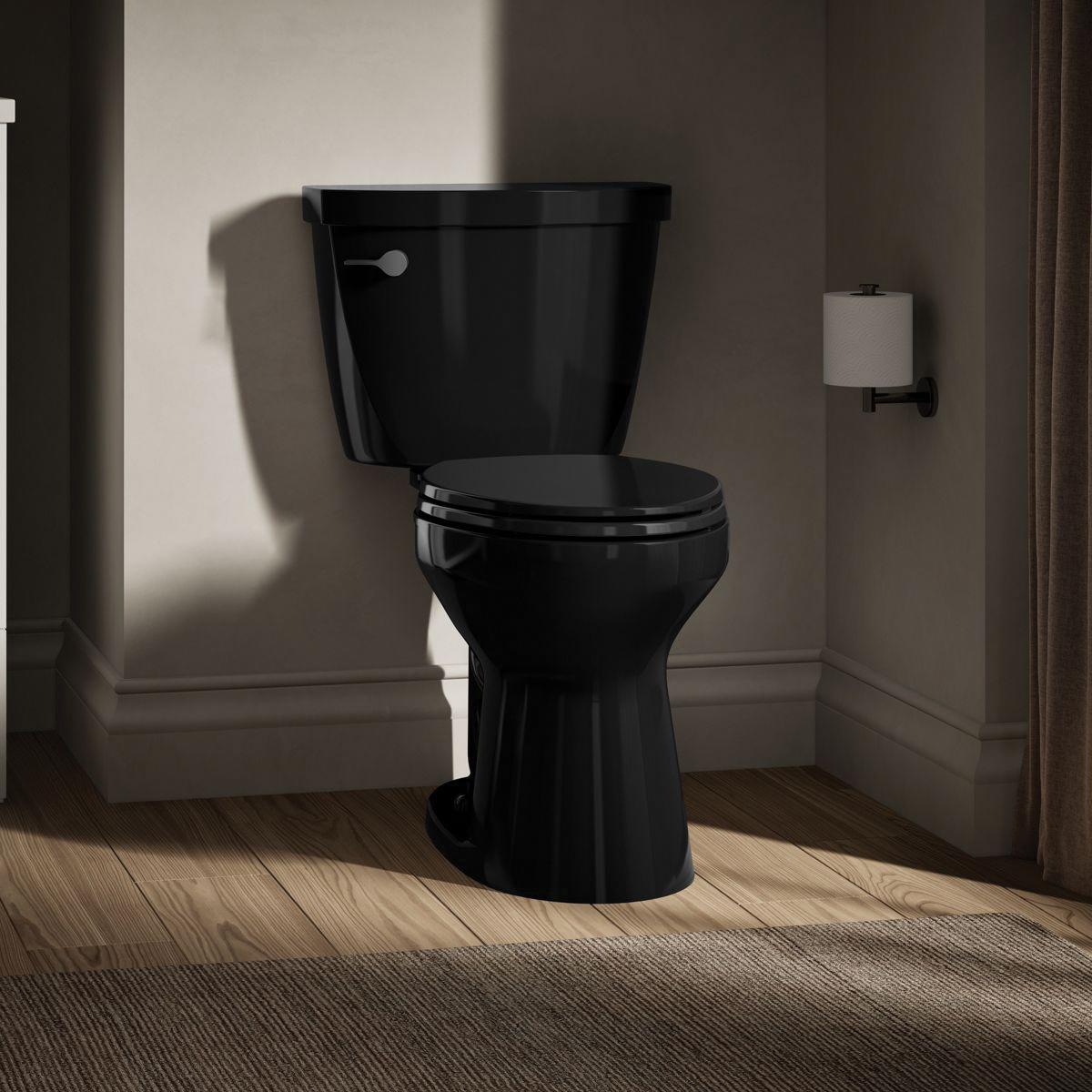 Kohler® Cimarron® K-31615-7 Toilet Tank, 1.28 gpf Flush Rate, Left Hand Trip Lever, Vitreous China, Black thumbnail 4