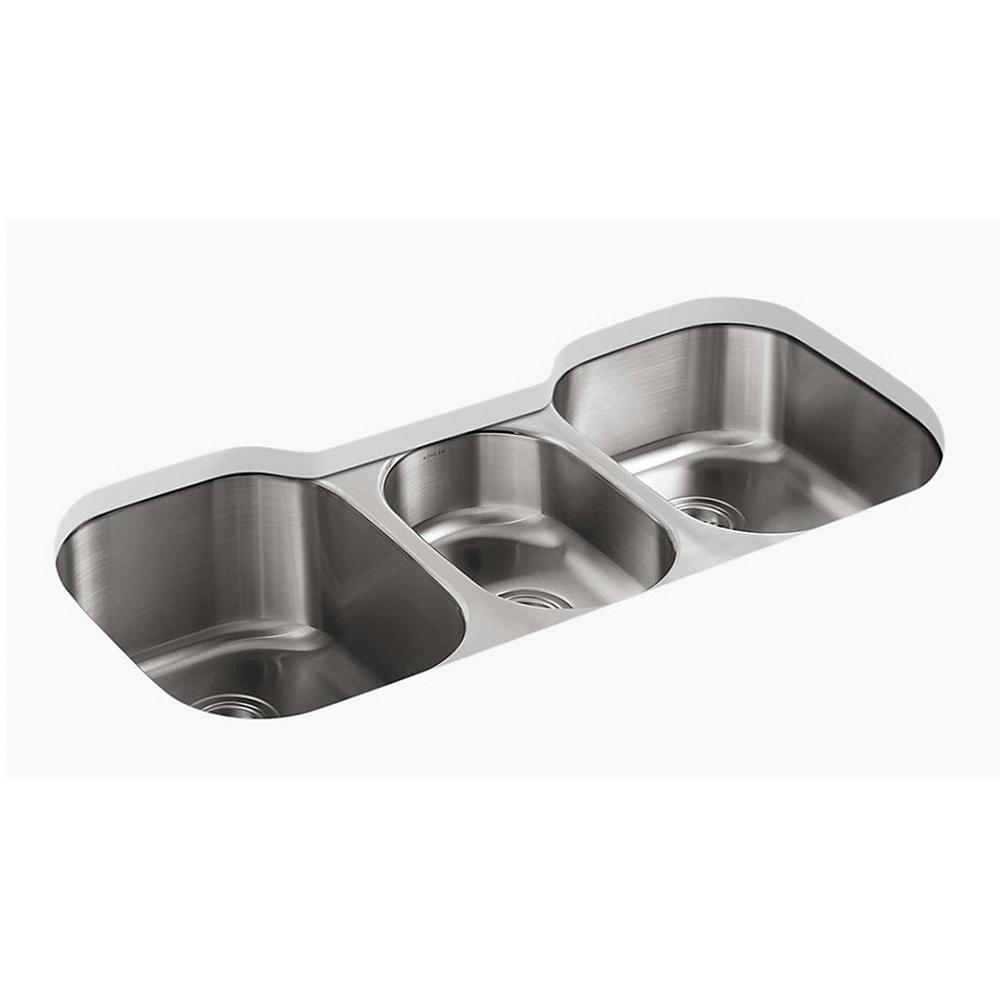 Kohler® Undertone® K-3166-NA Kitchen Sink, Rectangular, Stainless Steel