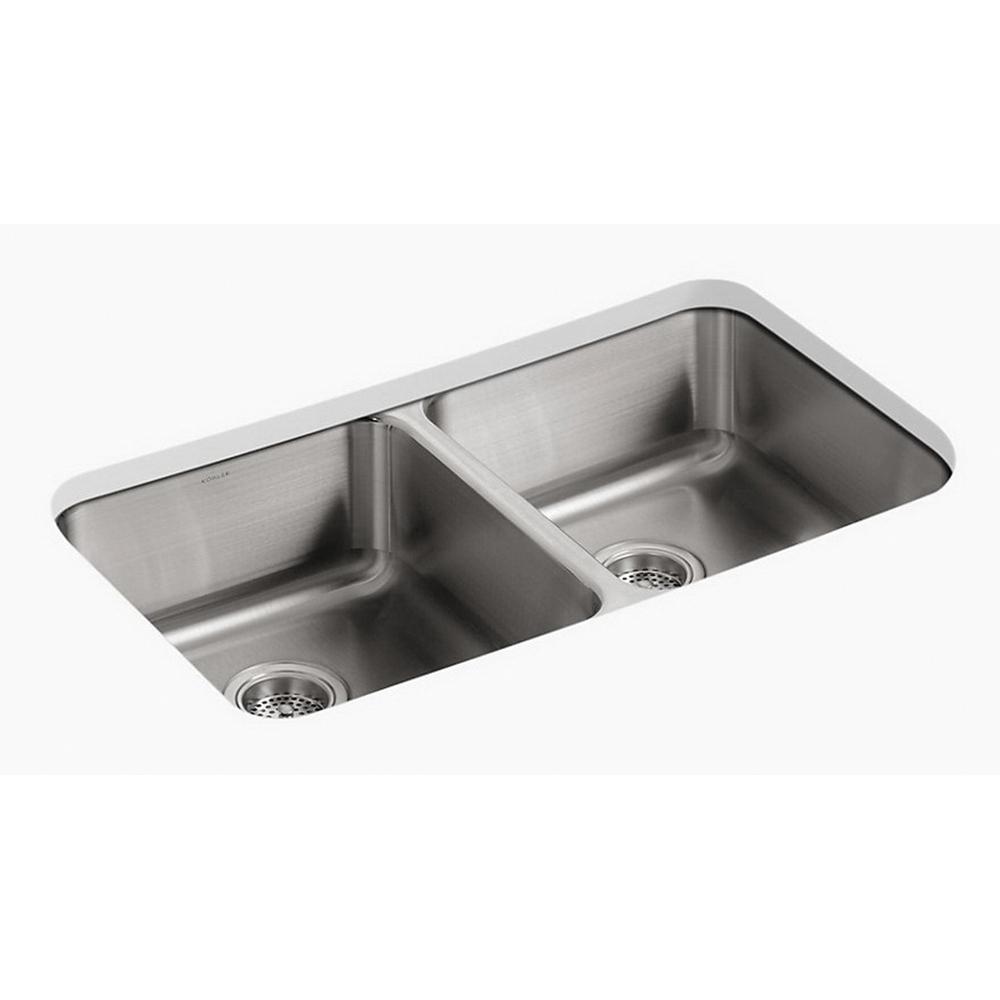 Kohler® Undertone® K-3350-NA Kitchen Sink, Rectangular, Stainless Steel