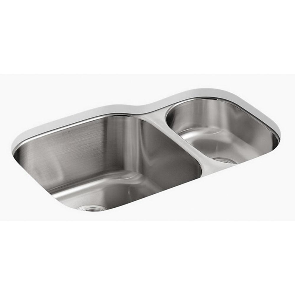 Kohler® Undertone® K-3355-NA Kitchen Sink, Rectangular, Stainless Steel
