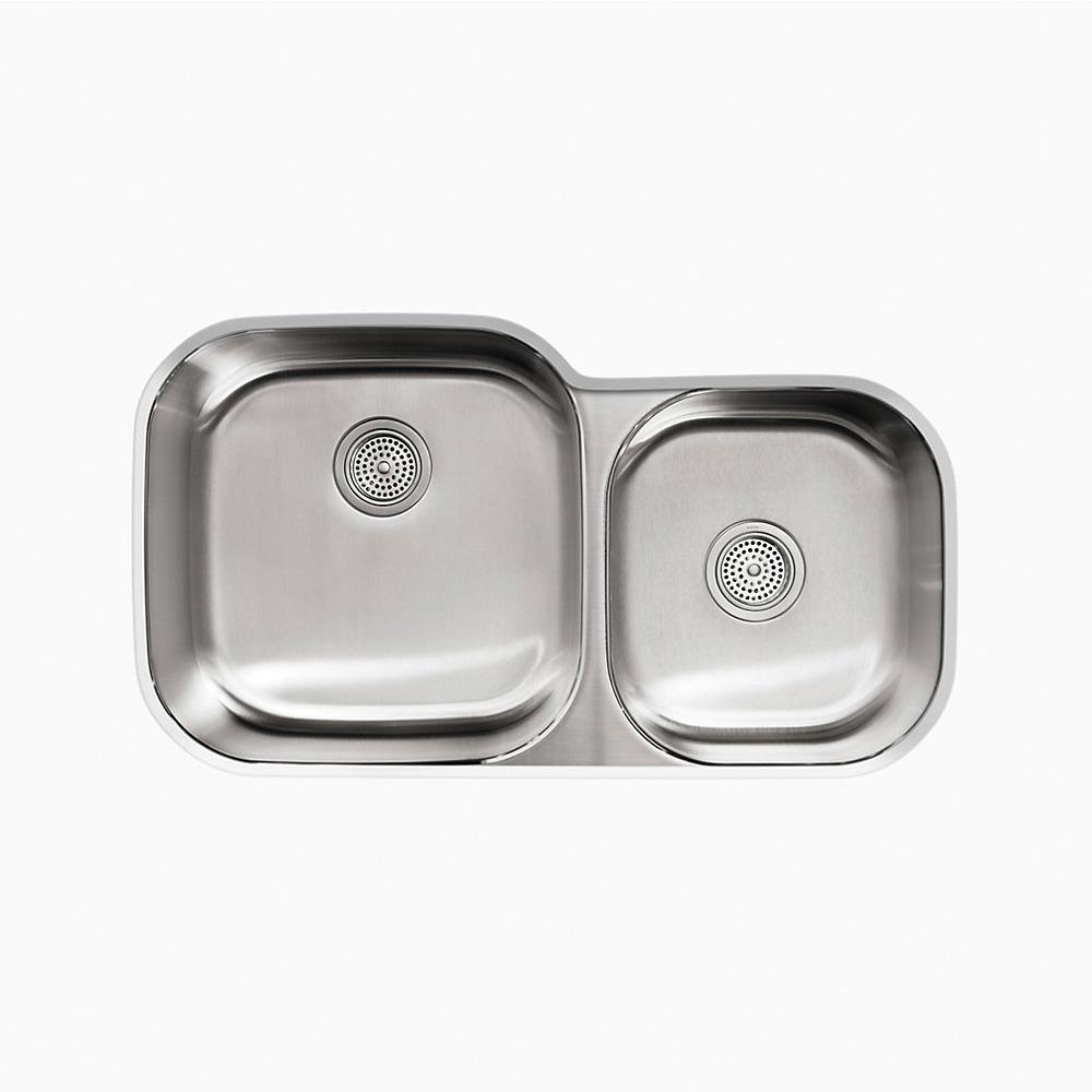 Kohler® Undertone® K-3356-NA Kitchen Sink, Rectangular, Stainless Steel