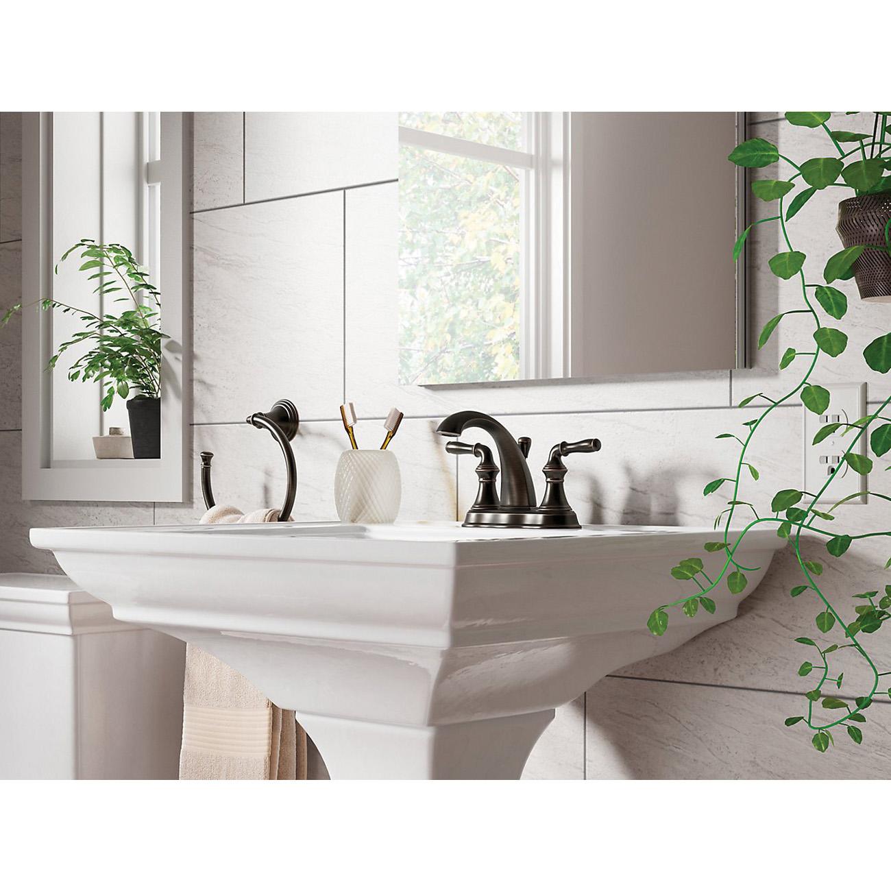 Kohler® Devonshire® K-393-N4-CP Bathroom Faucet, 2-Handle, Deck, Centerset, Pop-Up, Polished Chrome thumbnail 4
