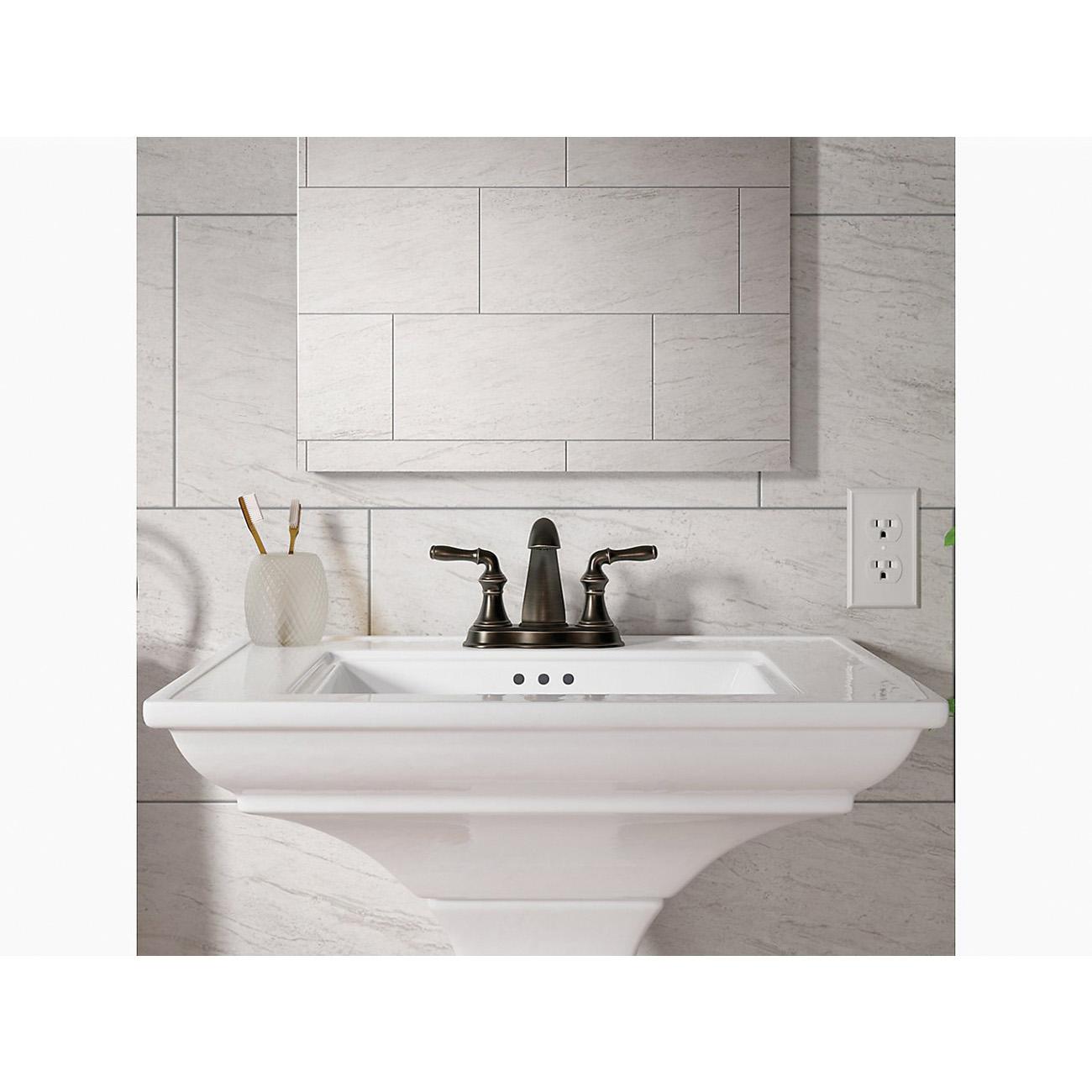 Kohler® Devonshire® K-393-N4-CP Bathroom Faucet, 2-Handle, Deck, Centerset, Pop-Up, Polished Chrome