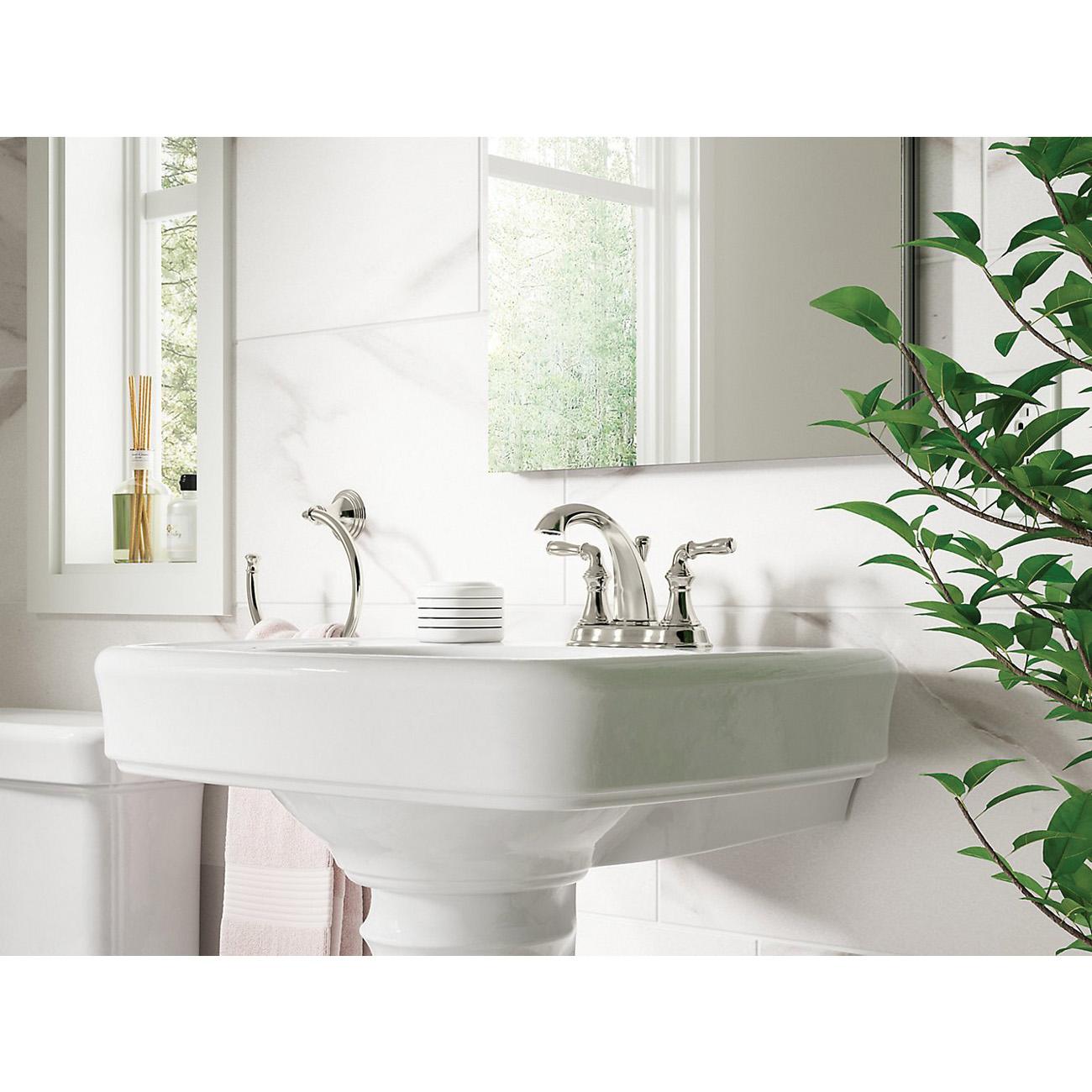 Kohler® Devonshire® K-393-N4-CP Bathroom Faucet, 2-Handle, Deck, Centerset, Pop-Up, Polished Chrome thumbnail 2